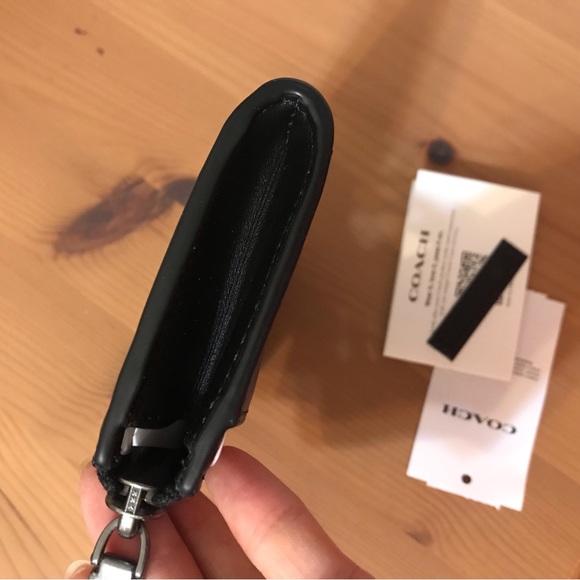 ❤️ Coach Basic L Zip Card Case Black - Picture 5 of 8